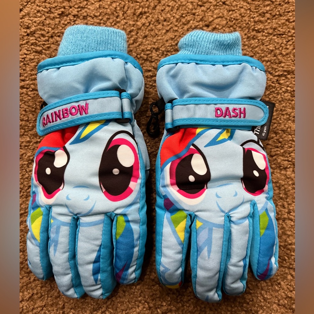 My Little Pony Rainbow Dash Winter Gloves - Blue and Pink